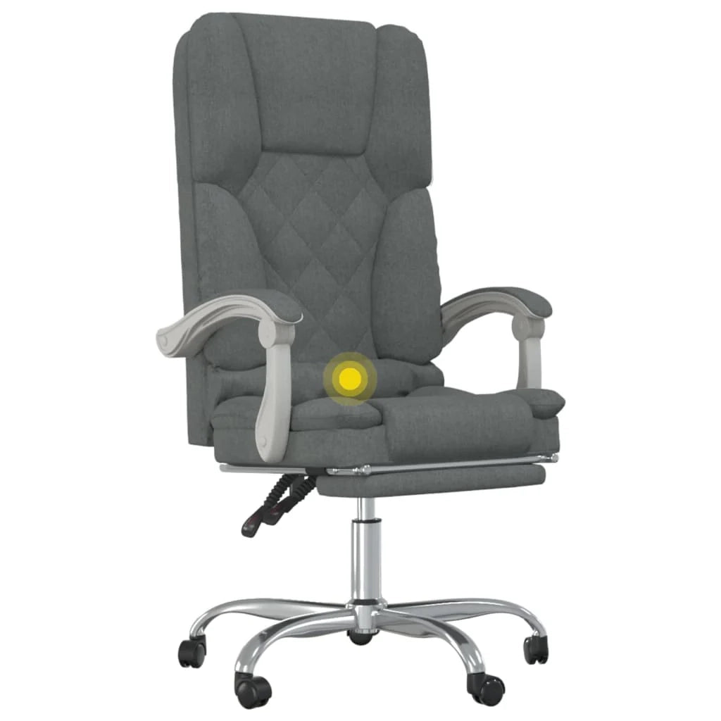 Poltrona massaggiante reclinabile per ufficio sala computer studio tessuto grigio scuro 02_0025388