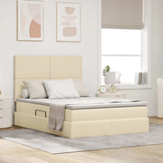 Letto con contenitore e materasso Crema 140 x 190 cm Poliestere 3371719