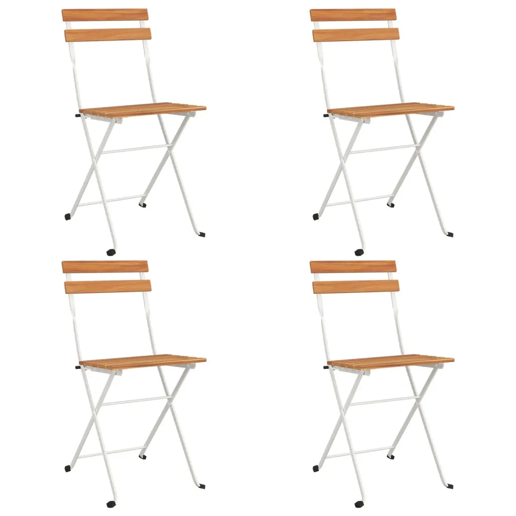 Set Bistrò Pieghevole 5pz in Legno Massello di Acacia e Acciaio 3152100
