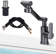 Kraan per wc con maniglia rotativa per acqua calda e fredda con tubo di connessione per un unico giro della maniglia, economia d'acqua e chiusura del getto di acqua per lo scarico del water