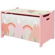 EasyComfort Baule Portagiochi per Bambini con Coperchio e Cerniera di Sicurezza in MDF, 60x37x39cm, Rosa