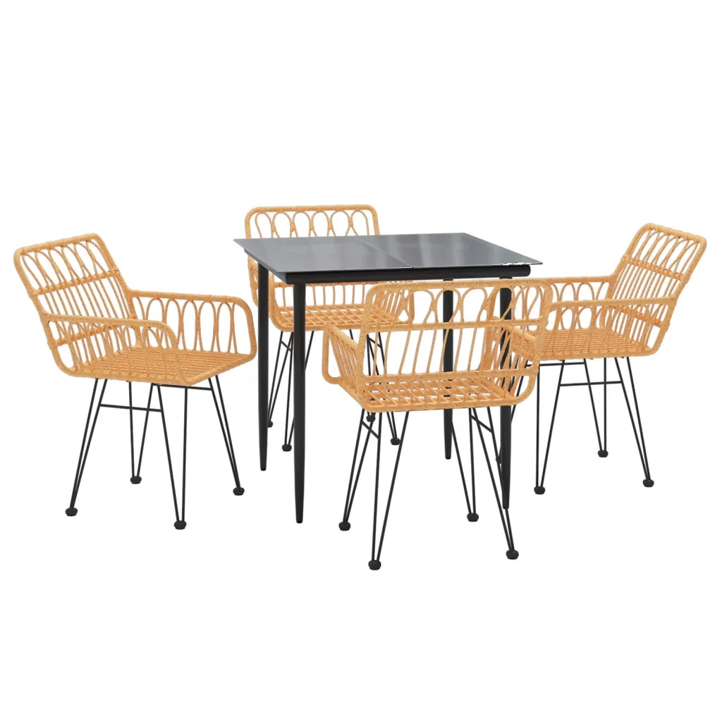 Set da Pranzo da Giardino 5 pz | Set Salotto da Giardino in Polyrattan