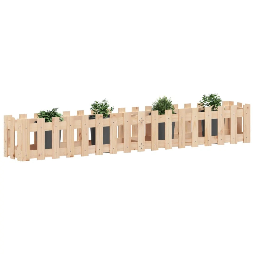 Fioriera | Cassetta per fiori | Vaso Rialzata Giardino a Recinzione 200x30x30cm Legno Pino