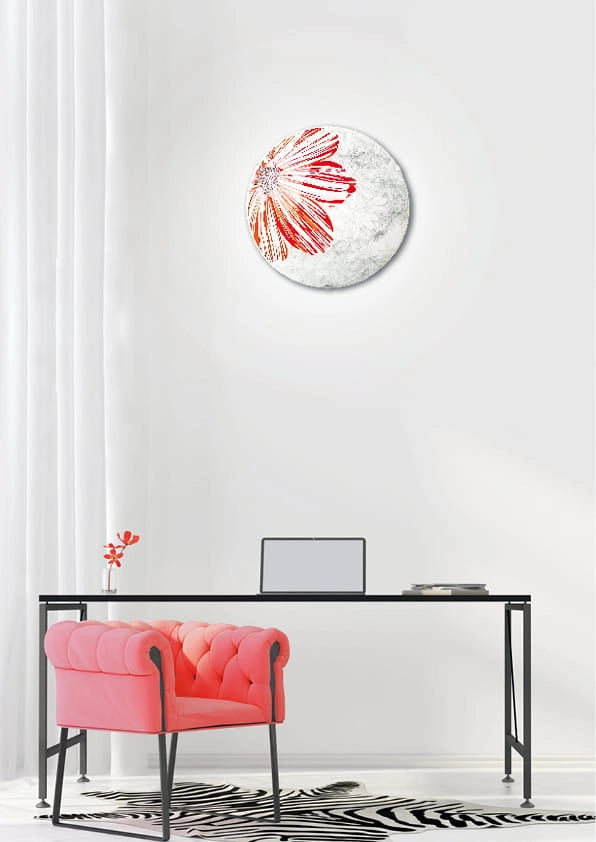 Plafoniera Candellux Spring 14-13026 cromo rossa 40cm E27