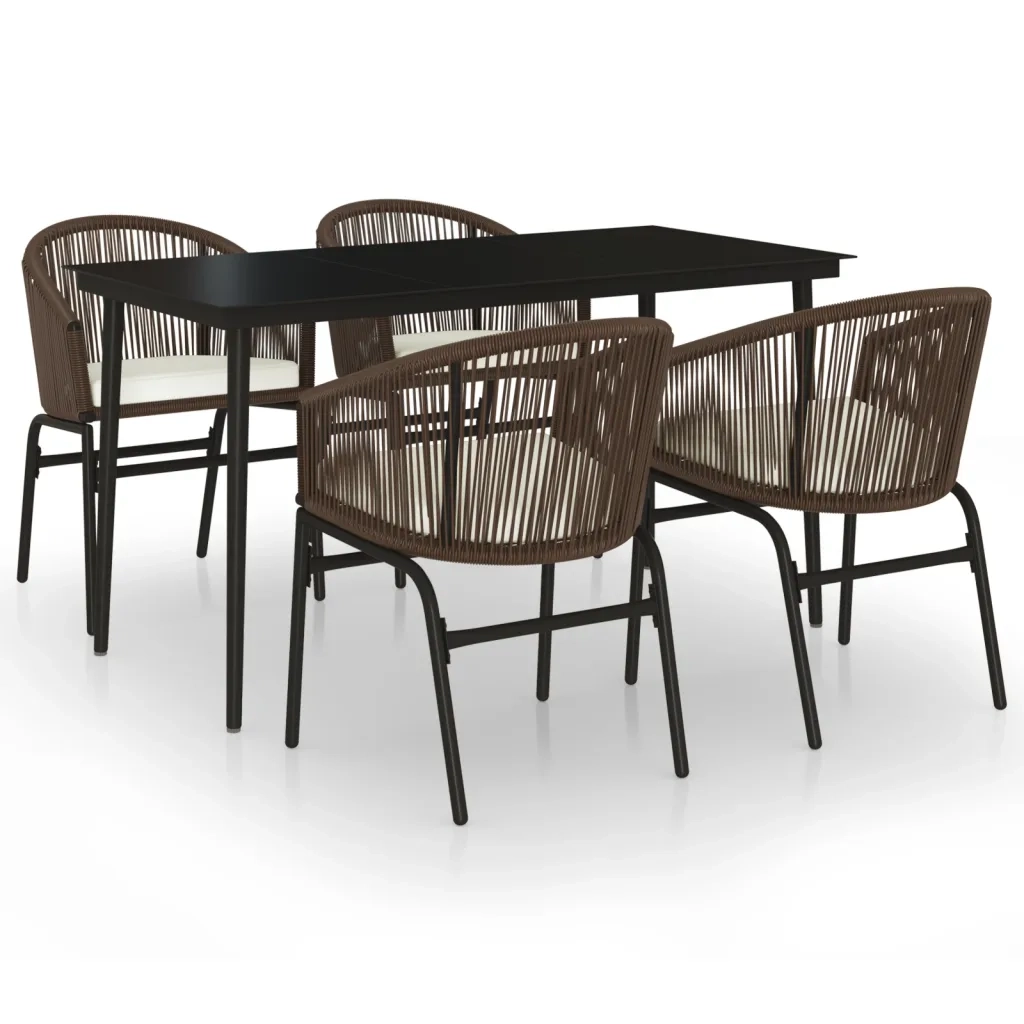 Set Mobili da Pranzo per Giardino 5 pz Marrone 3099247