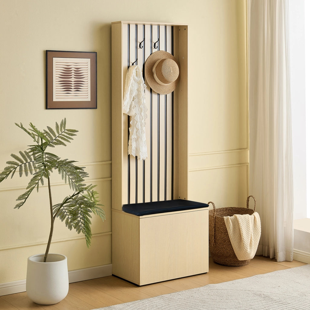 GARDEROBA con panca e scarpiera 61x35x179,5 cm Legno MDF