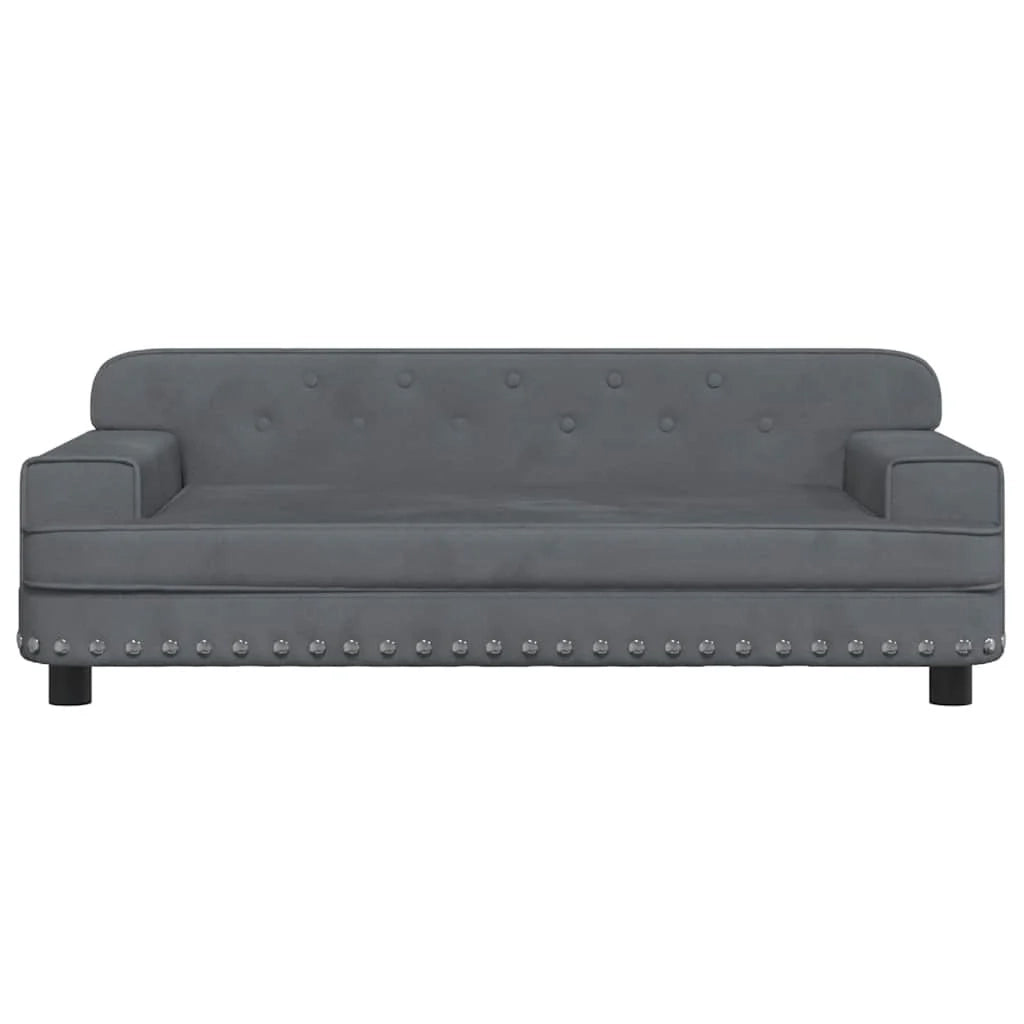 Cuccia per cani comoda cesta da divano scura 90 x 53 x 30 cm velluto grigio 02_0043189