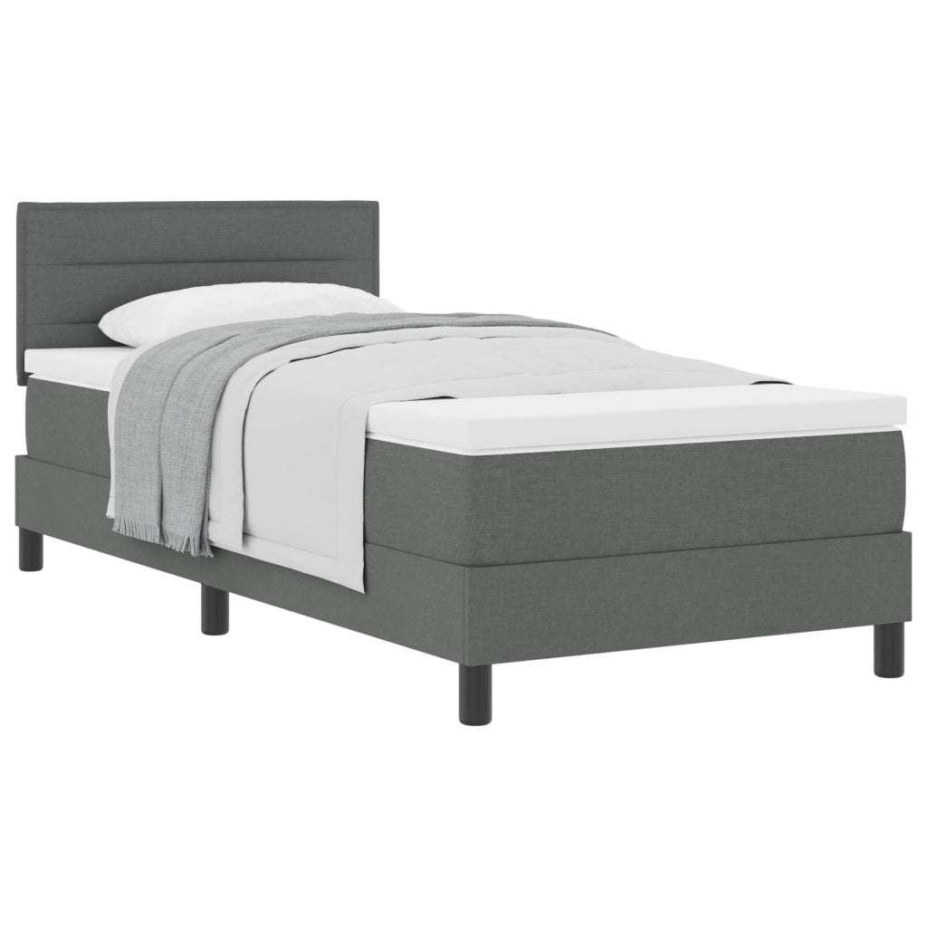 Rete a doghe con materasso Grigio scuro 90x200 cm Tessuto