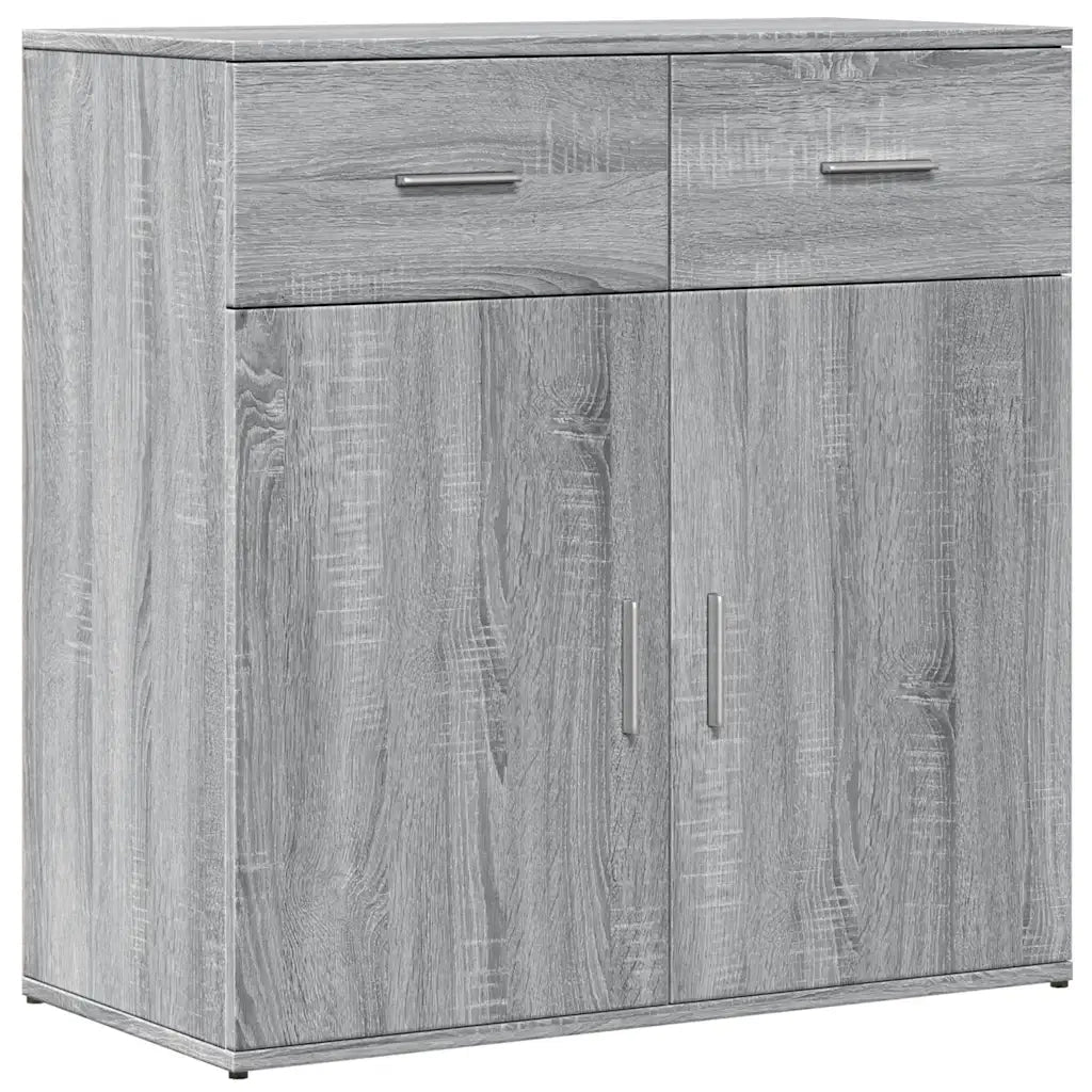 Credenze 2 pz Grigio Sonoma 79x38x80 cm in Legno Multistrato