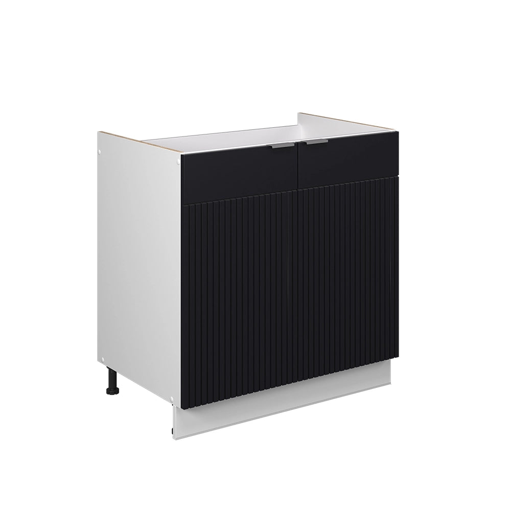 Vicco Mobile lavello cucina Nero a righe 80 cm senza piano di lavoro