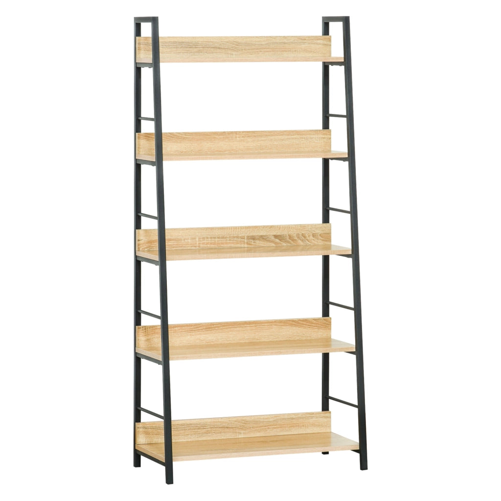 Libreria 5 Livelli con Ripiani ¨C Xylo ¨C Metallo e Legno Naturale 70x35x149,5 cm