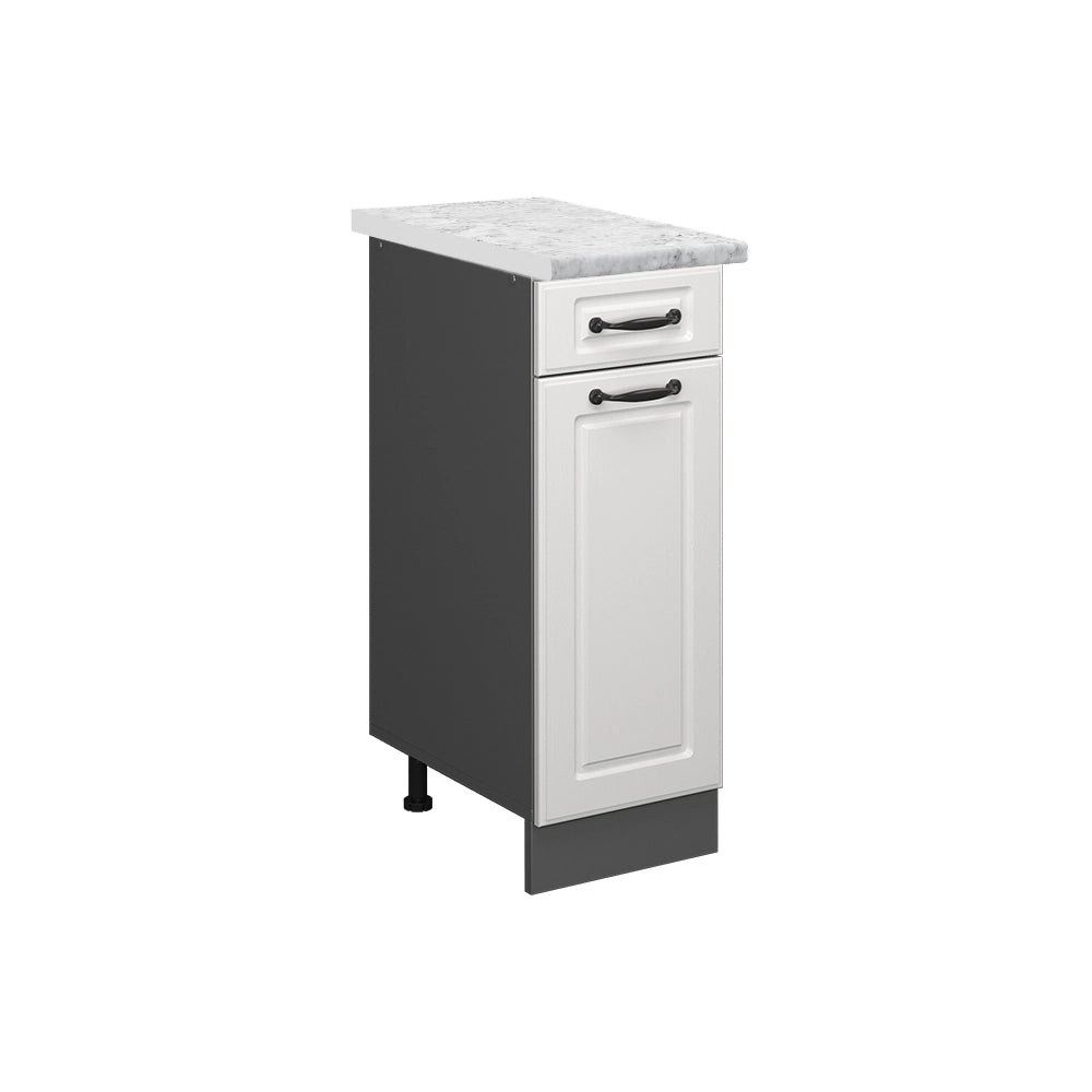 Vicco Mobiletto base per cucina Bianco casa di campagna 30 cm PL Marmo