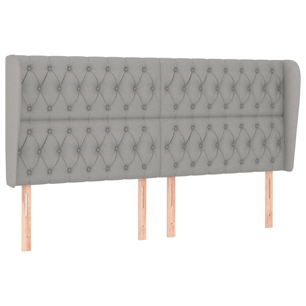 Testiera ad Orecchio Grigio Chiaro 183x23x118/128 cm in Tessuto 3118306