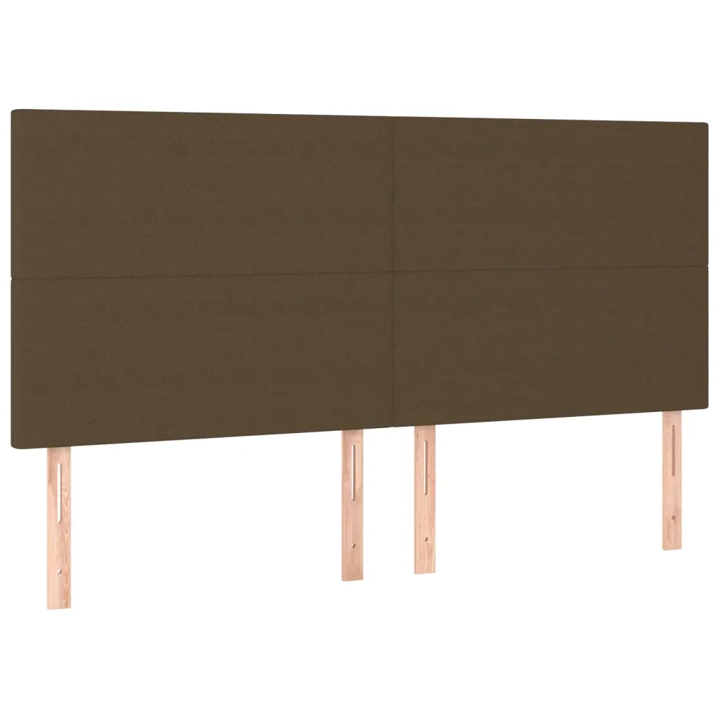 Testiera a LED Marrone scuro 200x5x118/128cm in Tessuto