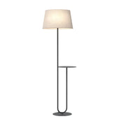 Piantana 1 Luce Horus Paralume In Tessuto Beige Con Mensola In Acciaio Nero