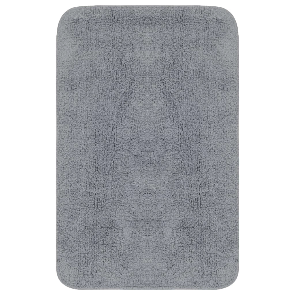Tappeto da bagno in tessuto grigio 2 pezzi 02_0005668
