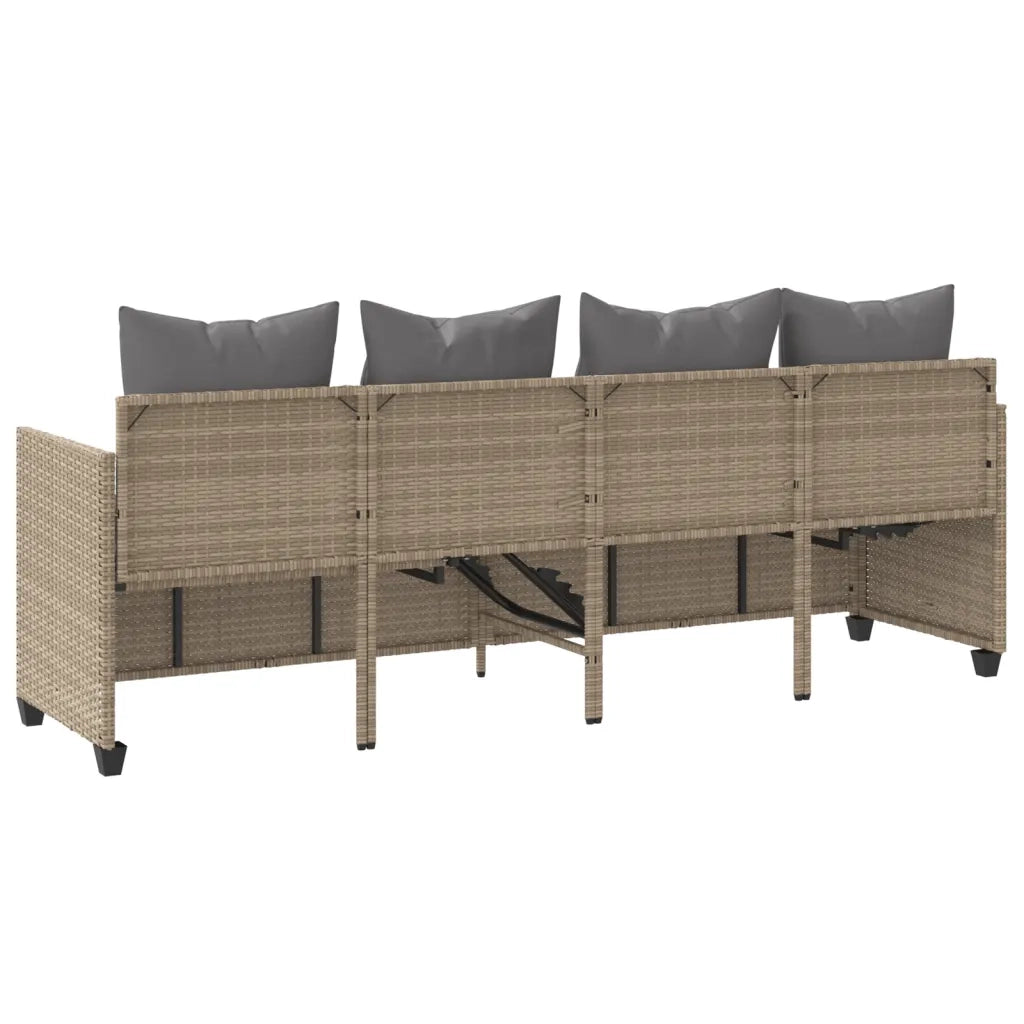 Lettino Prendisole | Sdraio da giardino | Lettino da sole con Cuscini Beige?in Polyrattan