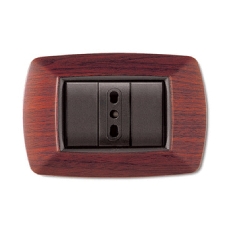 PLACCA COPRINTERRUTTORE LEGNO SCURO 'MYLIFE' 7 moduli - EC ELETTROCANALI
