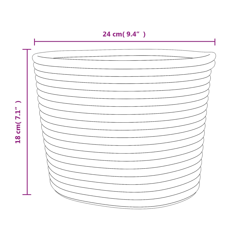 Cestini Portaoggetti 2 pz Grigio e Bianco ?24x18 cm in Cotone CFW3009779