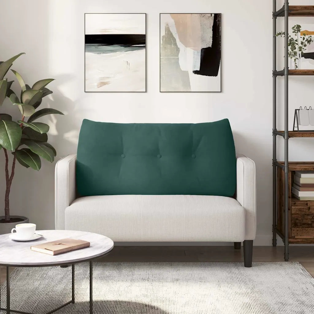 Cuscino per Schiena | Cuscino dorsale Verde Scuro 100 x 24 x 50 cm Velluto