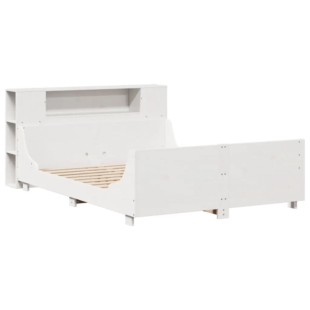 Letto senza Materasso Bianco 135x190 cm Legno Massello di Pino 3323777