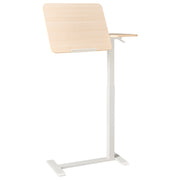 Scrivania per laptop in piedi regolabile manualmente telaio in acciaio marrone chiaro e bianco 70 x 40 cm struttura in acciaio verniciato a polvere
