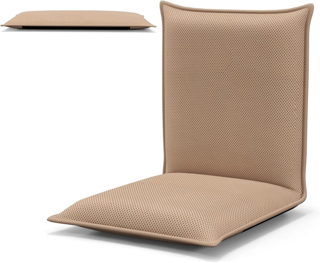 Sedia da Pavimento Poltrona da Terra, Sedia Reclinabile Imbottita, per Salotto Camera da Letto e Studio (Beige)