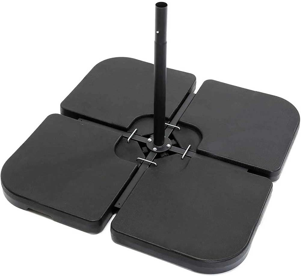 Set 4 Pesi Supporto Base Ombrellone Riempibile Palo da Giardino per esterno