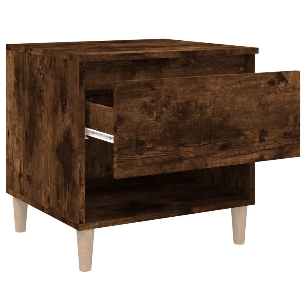 Comodini 2 pz-Set di 2 Tavolino da notte Rovere Fumo 50x46x50 cm in Legno Multistrato