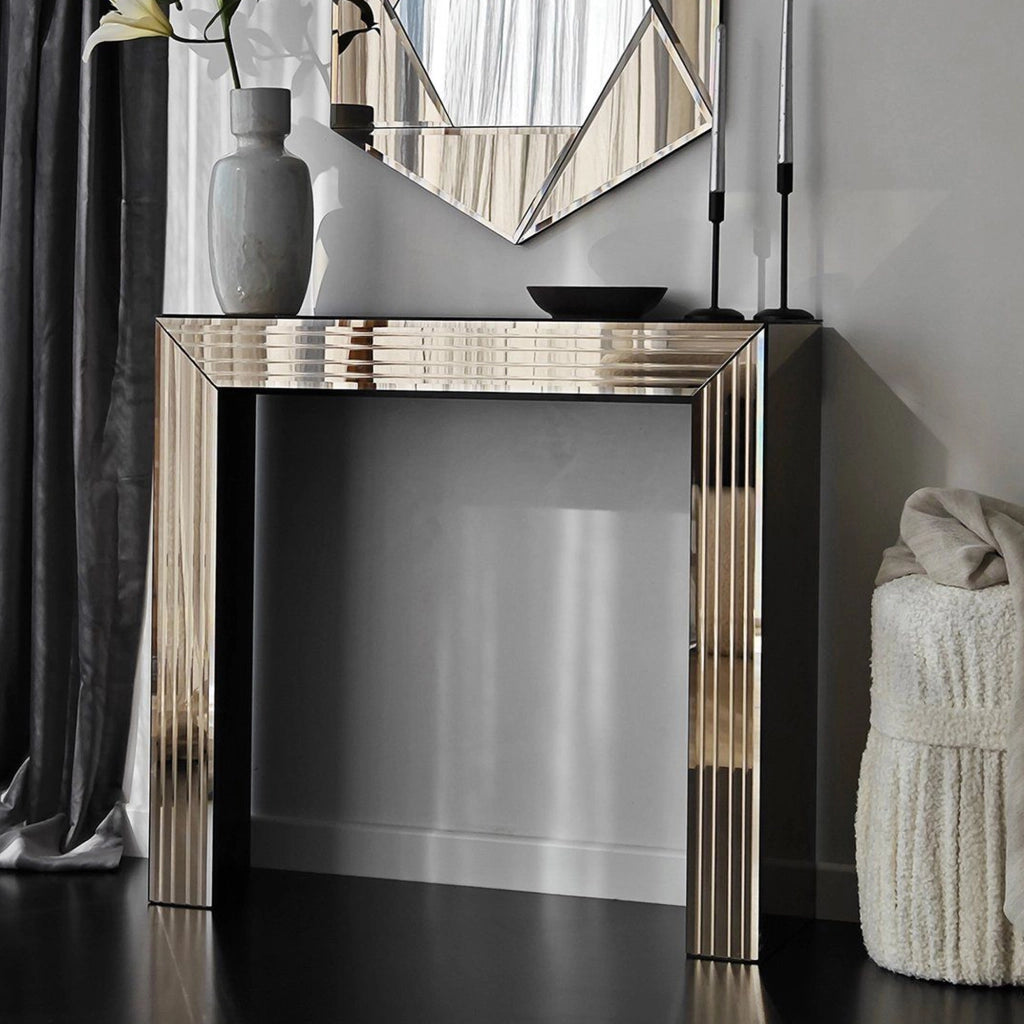 Ploaghe, Consolle Colore Ripiano Marrone, 91x30x85h cm Marrone Bronzo