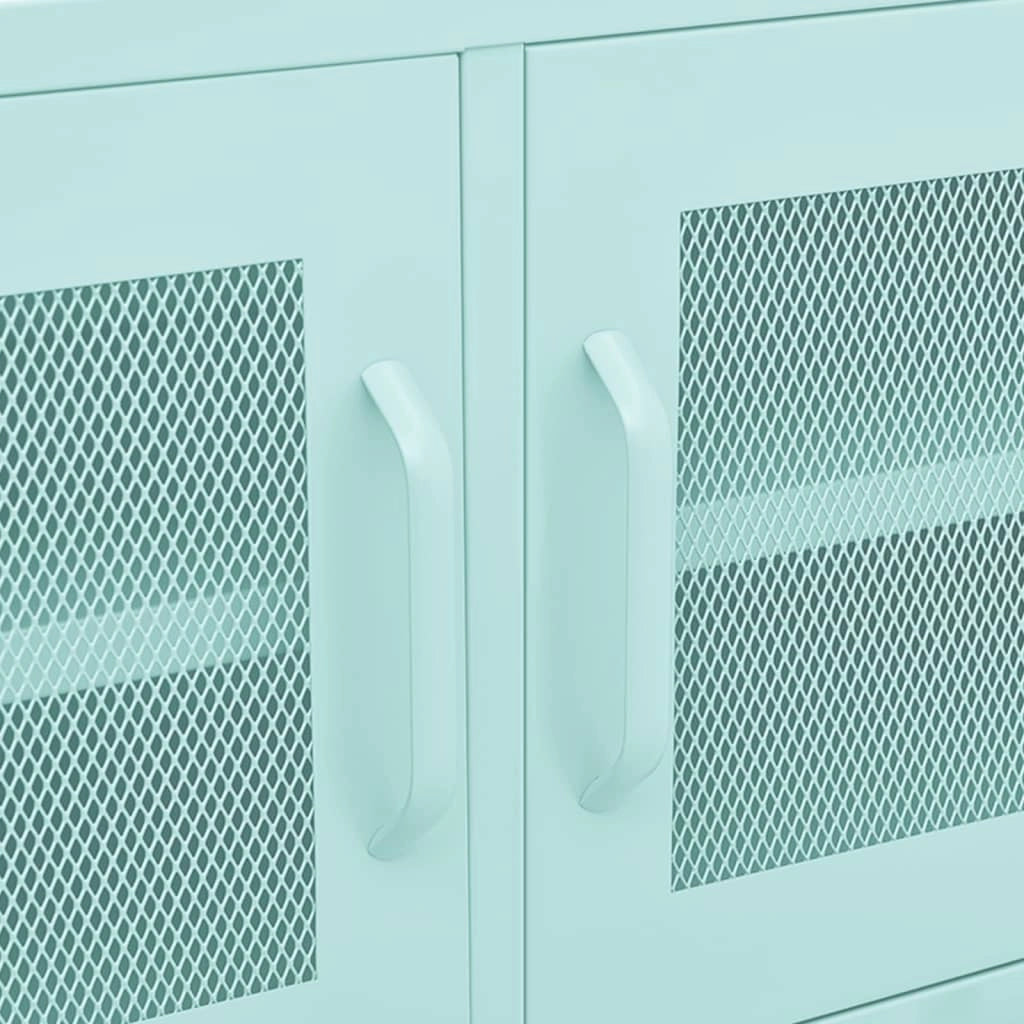 Mobile TV multimediale scaffale TV mobile TV sala da pranzo soggiorno camera da letto verde menta 105 x 35 x 50 cm acciaio verde 02_0027688