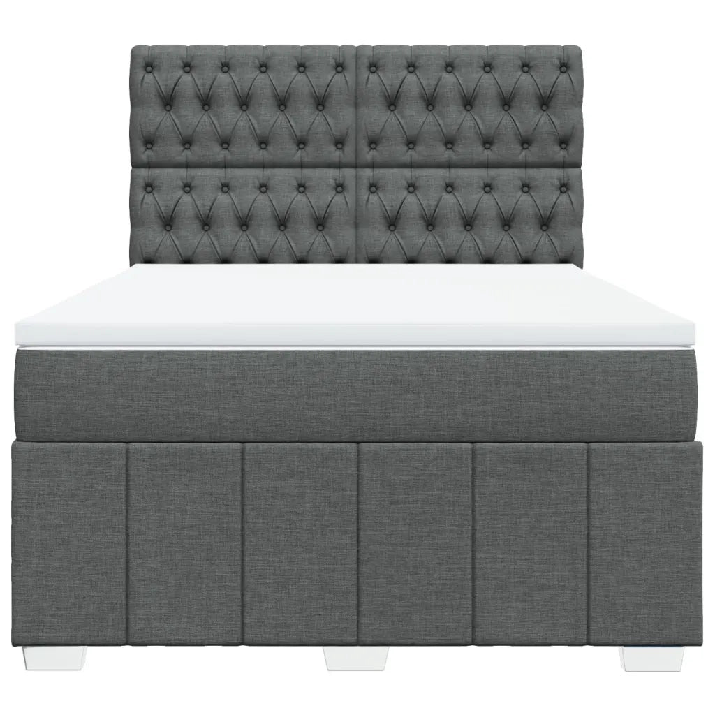 Giroletto a Molle con Materasso Grigio Scuro 140x190 cm Tessuto 3293971
