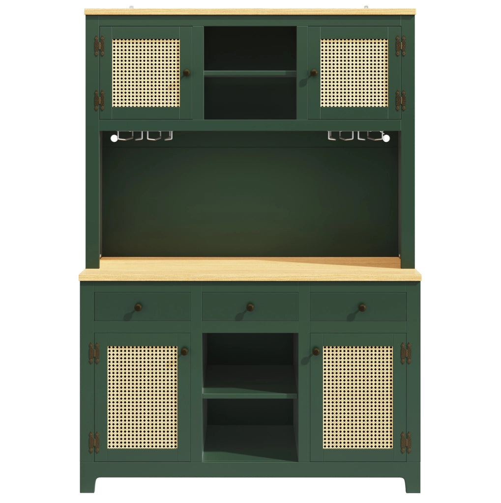 Credenza alta 120x40x180 cm con luci a colori; in MDF; verde antico
