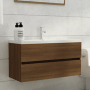 Mobile Lavabo Rovere Marrone 90x38,5x45 cm in Legno Multistrato 815656