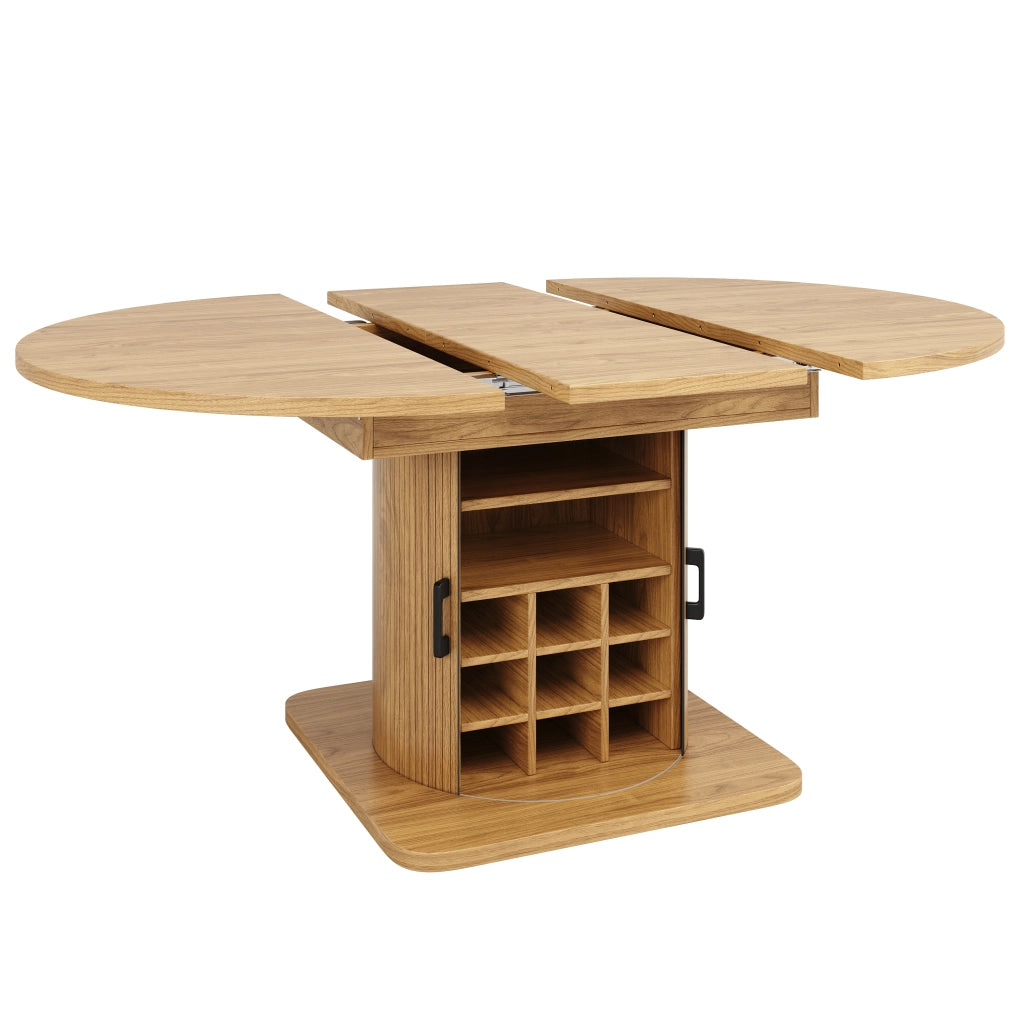 Tavolo da pranzo con piano estraibile e vano contenitore per cucina in MDF e metallo