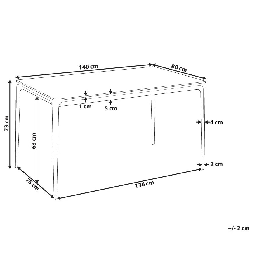 Tavolo da pranzo effetto marmo bianco e nero 140 x 80 cm Gambe in alluminio Rettangolare Cucina moderna da pranzo