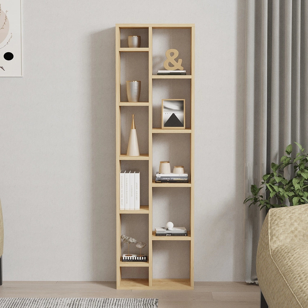 Libreria in legno "Tomi" - 45 x 20 x 150 cm - Rovere Zaffiro