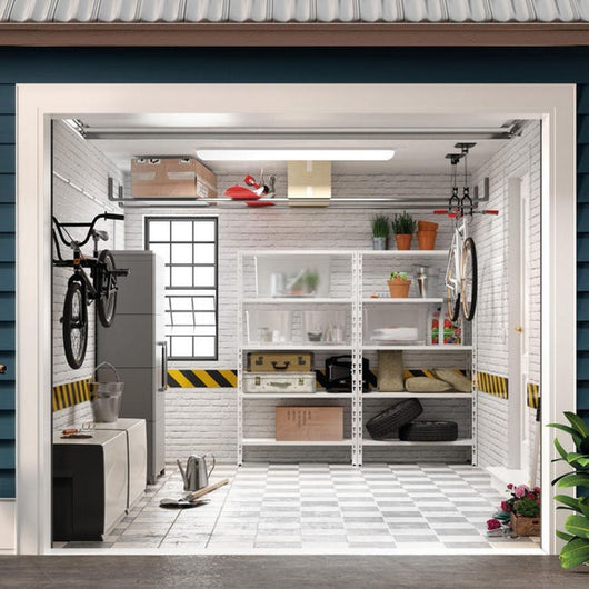 Scaffale metallico ad incastro a 5 ripiani 120x50 H 188 cm colore Zincato mod. Crosser