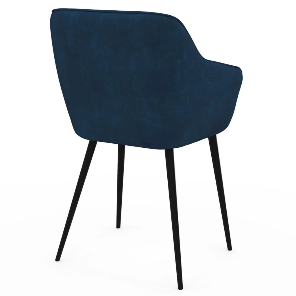 IDMarket - Set di 2 sedie da pranzo, poltrone imbottite LYA in velluto blu petrolio