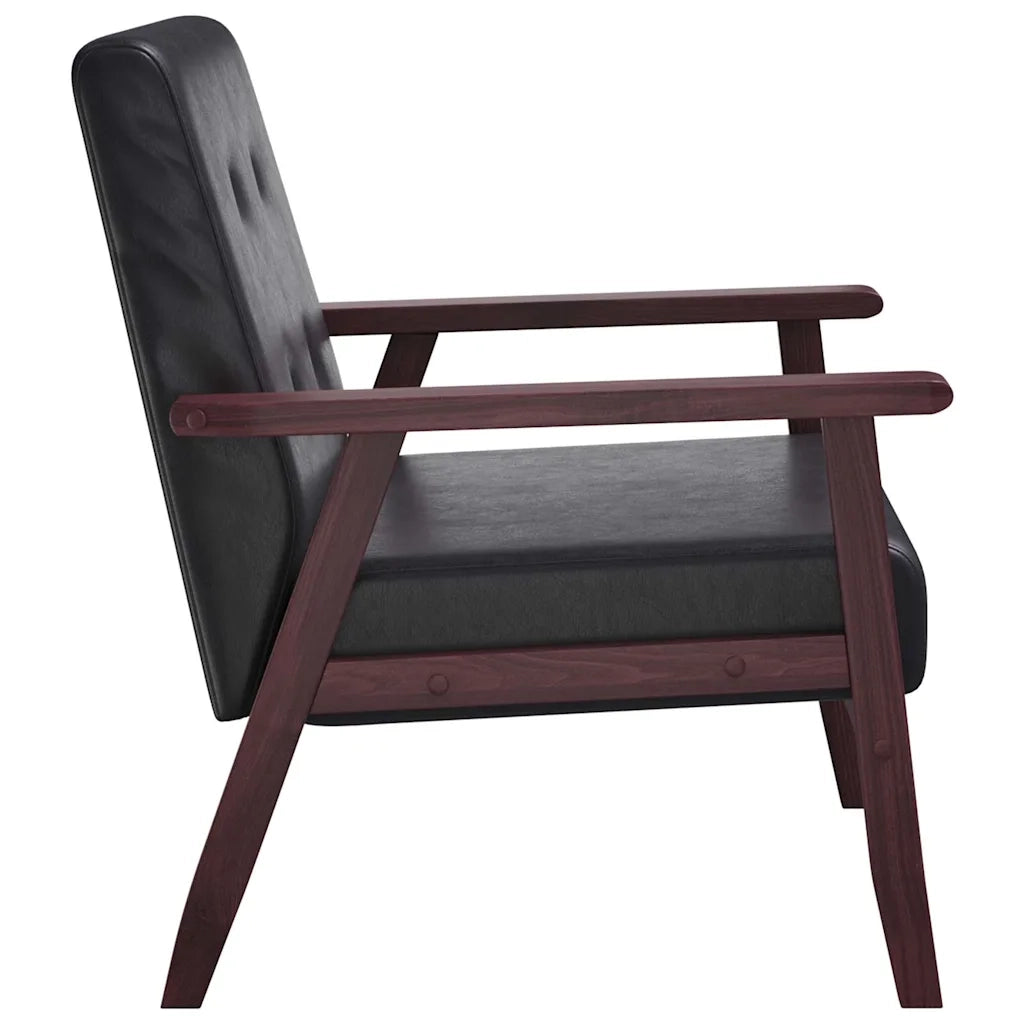Divano Sedia-Poltrona Nera in Similpelle 537033