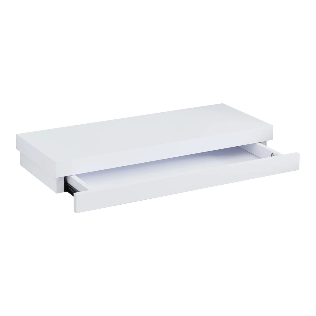 Mensola da parete con cassetto integrato 60 x 24 x 8 cm bianco 03_0007012