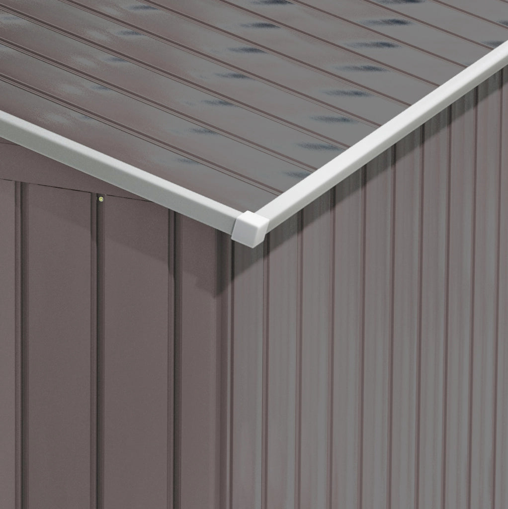Casetta da giardino in acciaio con doppia porta scorrevole e ventilazione; 213x130x185 cm; grigio