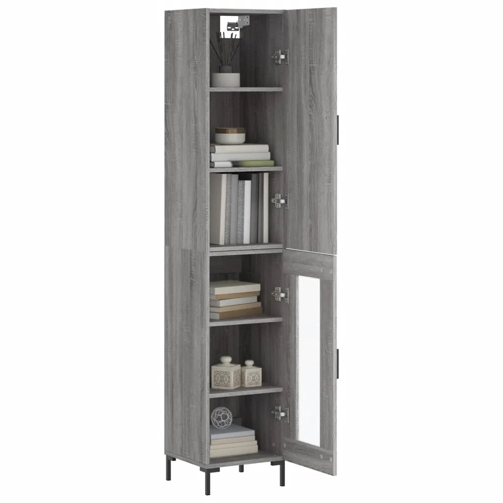 Credenza Grigio Sonoma 34,5x34x180 cm in Legno Multistratocod mxl 125958