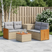 Set di divani 6 pz Beige e Grigio Chiaro 3447725