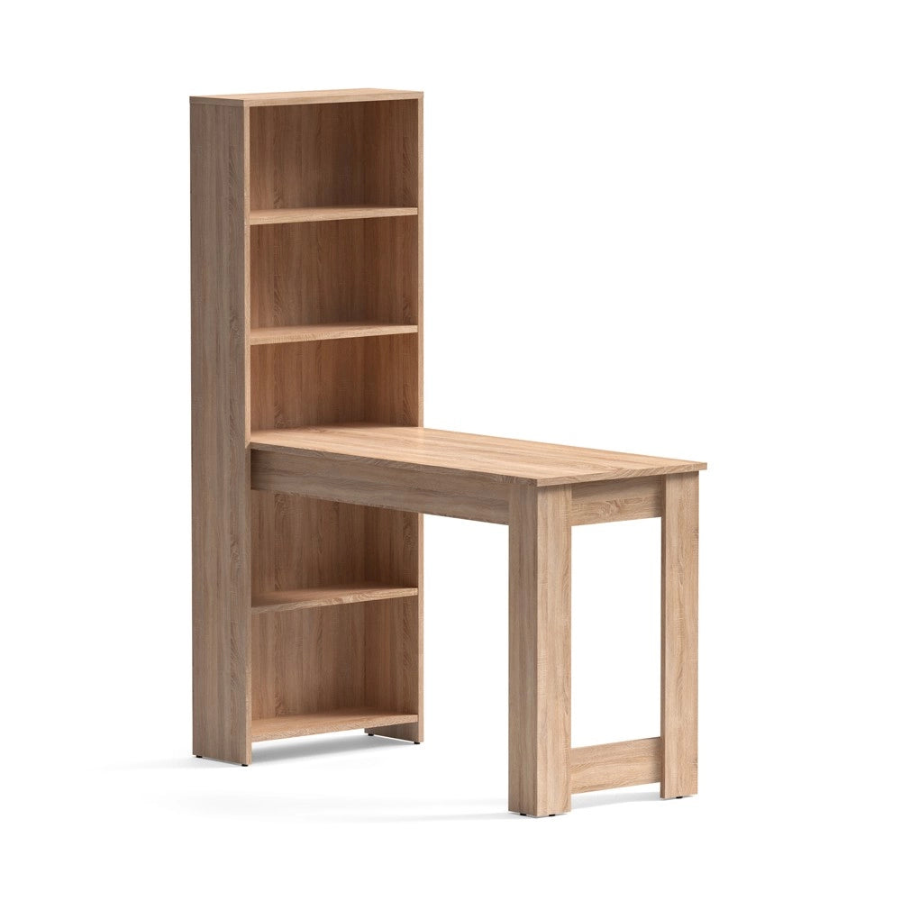 Scrivania Compatta Mojo02 con Libreria Integrata Colore Rovere