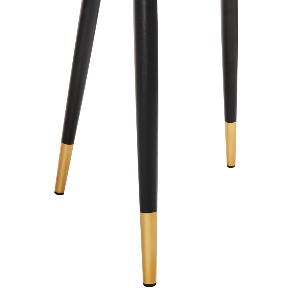 Set di 2 sedie da pranzo rivestimento in velluto Nero gambe nere glamour retrò