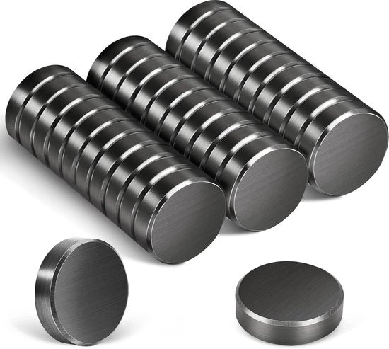 Pacco di 30 magneti per lavagne, 18 x 5 mm magneti di ferro, forti magneti neri per frigorifero, magneti rotondi per lavagne, lavagne da parete, lavagna per scuola, magneti per frigorifero
