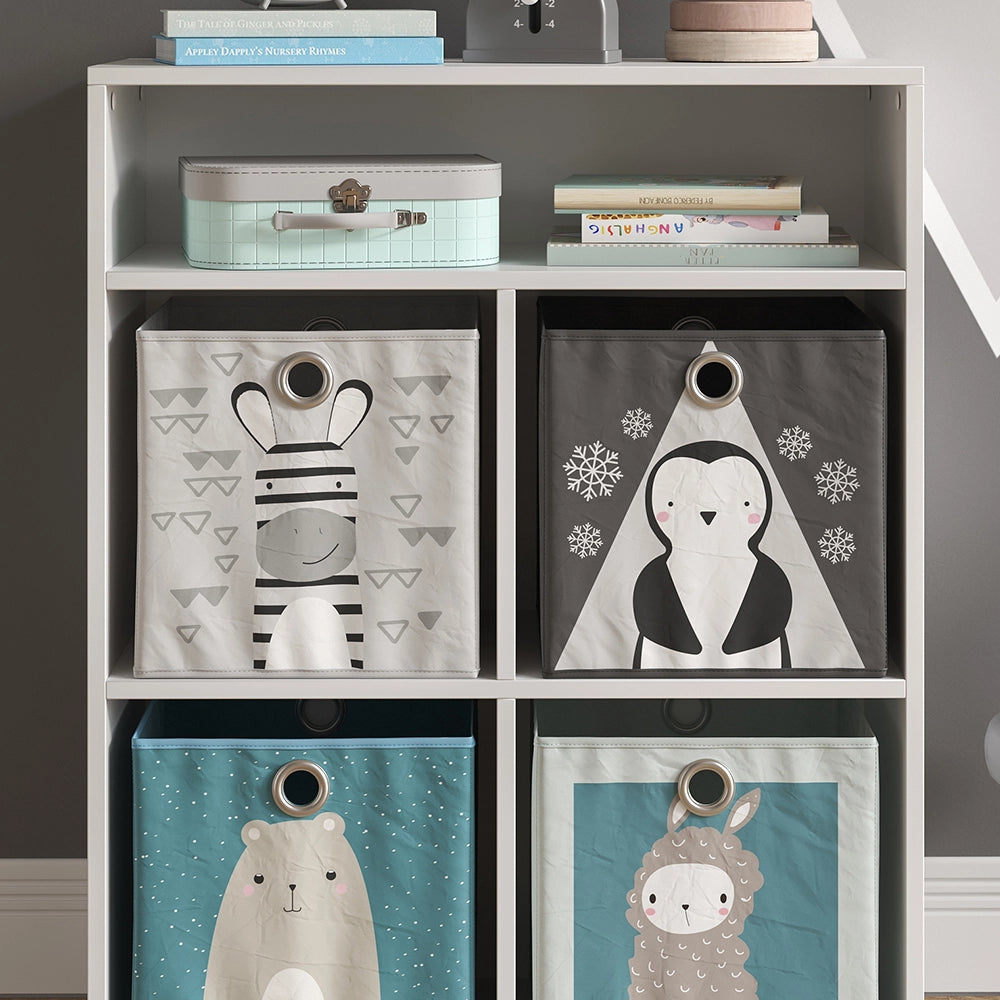 Vicco Libreria bambini Bianco 72 x 90.2 cm con 4 scatole pieghevoli