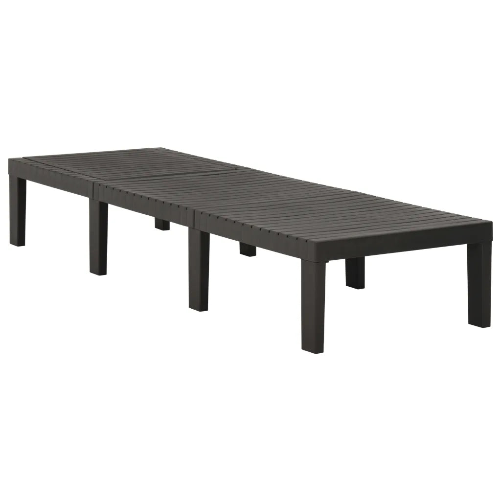 Lettino Prendisole | Sdraio da giardino | Lettino da sole in Plastica Antracite