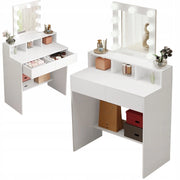 Toilette da trucco per vizagista cosmetica con specchio led moderna loft 40x80x145 cm